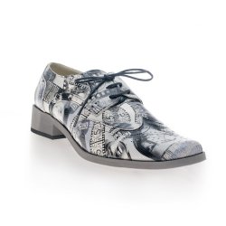 Pantofi piele naturala Taylor Gri Imprimat - sau Orice Culoare